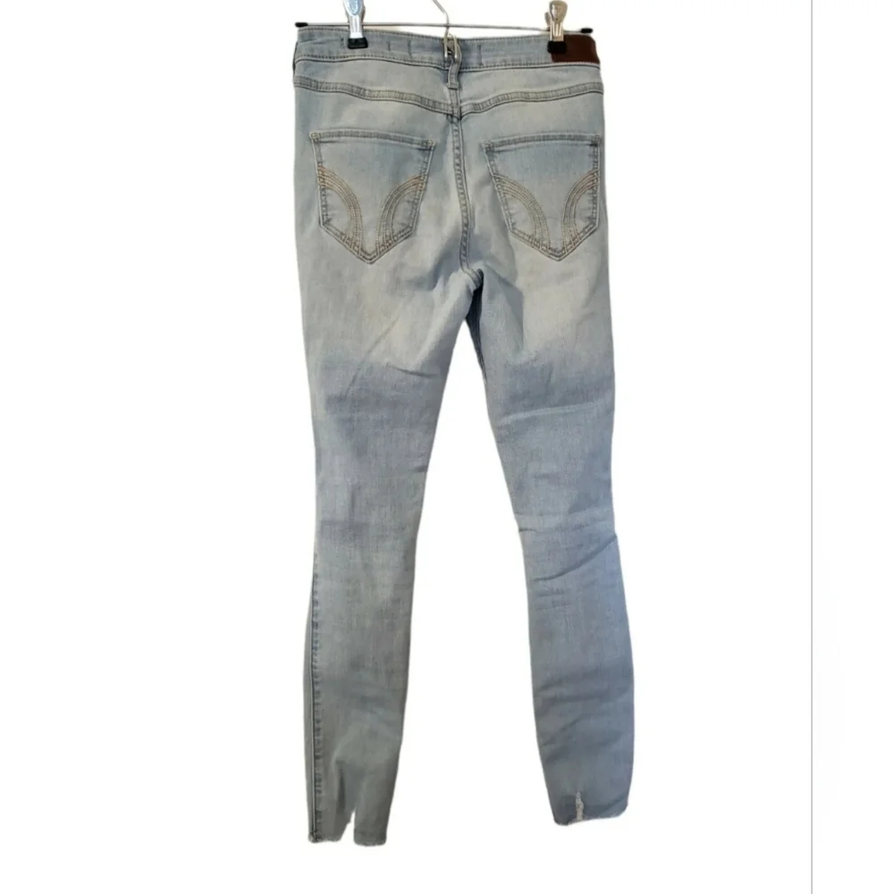 ❤️ HOLLISTER JUNIORS DISTRESSED HIGH-RISE CROP SUPER SKINNY JEANS 1R W 25 L 26 - Picture 2 of 11